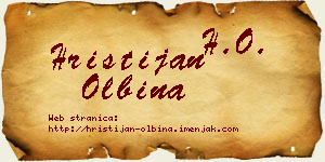 Hristijan Olbina vizit kartica